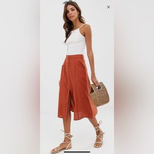 ASOS design midi skirt with button detail size 8
